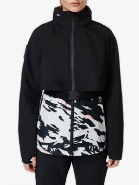 Sweaty Betty Pro Light Ski Jacket Size 8 Waterproof Black Pink Gray Camo New NWT